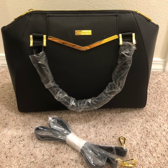 Couture Leather Satchel & Clutch w/ Velvet Detail - Picture 6 of 6